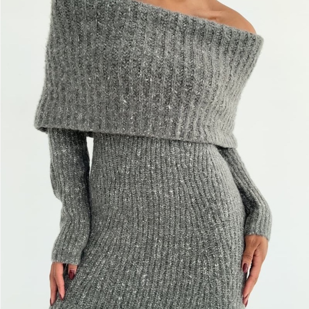 Rumored Gray Fireside Maxi Sweater Dress size XS - Picture 2 of 5